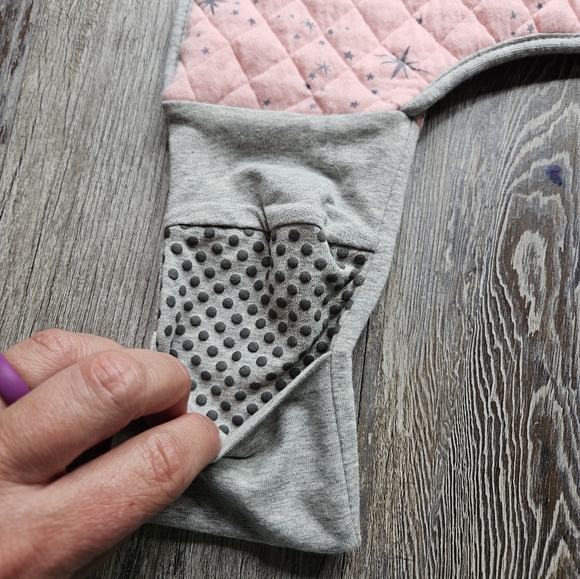 Love To Dream Sleep Suit Size 1 12-24 Months Quilted Pink & Gray - Picture 6 of 6